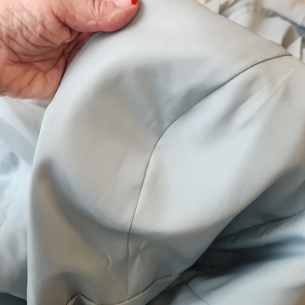 Revelry Amelia Formal Chiffon Bridesmaid Dress Tiered Ruffles Sage Size 14 - Picture 15 of 16